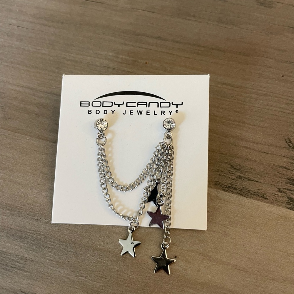 Body Candy Double Piercing Chain Earring